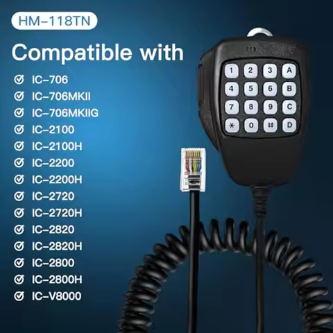 8Pin HM-118TN Hand Speaker Microphone For ICOM Walkie-talkies:IC-706,IC-706MKII,IC-706MKIIG,IC-208H,