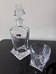 Bohemia Crystalite 威士忌酒瓶 連六隻威士忌杯