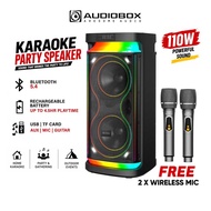 Audiobox BBX1300 Karaoke Party Speaker 110W Bluetooth Portable Speaker With 2 Wireless Mic | Outdoor