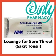 Avosil Lozenge 2mg 20 tablets Gula Hisap Untuk Sakit Kerongkong/ Sakit Tonsils