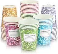 Jingmore 50 Pack Back to School Cups 9 oz Composition Book Paper Cups Disposable Funny Cold Hot Drin