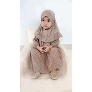 Gamis Hijab Bayi Rendra Tutu Tile Doti gmis bayi aqiqah (0-18 Bulan) Pakaian Muslim Anak Balita Prem