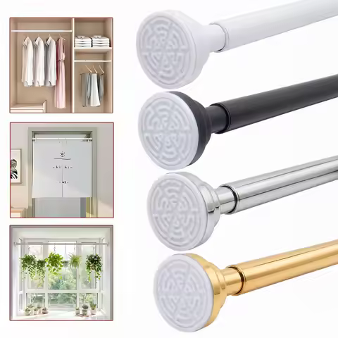 1-Piece Curtain Rod, Shower Curtain Rod, Telescopic Rod, Stainless Steel Clothes Drying Rod, Hanging