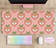 Pastel peach desk mat, Kawaii shiba Gamer mousepad, Cute Gaming large desk mat, Kawaii desk accessory, Cats mousepad, XL desk mat MP202