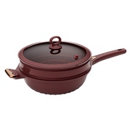 Well Life 悅生活 Best buy 紫陶砂養生蒸煮多用途炒鍋 含洩壓功能  32cm  1組