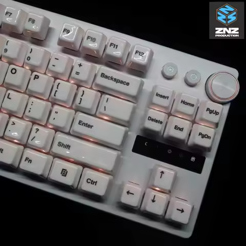 White Ceramic Keycaps Set Smooth Glaze Customized Keyboard Cap Cherry Profile KeyCap for Mechanical 