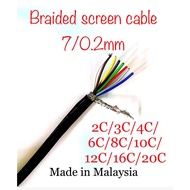LOOSE CUT 1M Braided Screen Cable 2Core 3Core 4Core 6Core 8Core 12Core 16Core 20Core