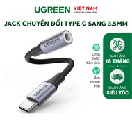 Jack chuyển đổi TypeC sang 3.5mm UGREEN AV161 | Chip DAC | Vỏ nhôm có dây bện | Bảo Hành 18 Tháng 1