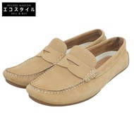 二手 Clarks 麂皮駕駛鞋，男士，米色，尺寸 25.5 厘米，7 1/2（英國碼），261232437075