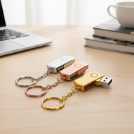 JASTER Cute USB 2.0 Rotatable Flash Drive 64GB to 128MB Metal Portable Pendrive Gift