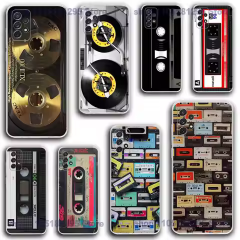 Retro Magnetic Radio Tape Cassette Phone Case Silicone For Samsung S30,23,21,22,20 FE lite,S10,9,PIu