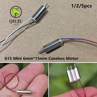 QIUJUU 1/2/5pcs Coreless Motor, 615 6mm*15mm 615 Tiny Hollow Cup Engine Motor, Mini High Speed DC 4.