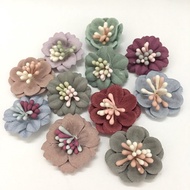 10pcs 2.5cm 3D Polyster Artifical Flower Décor Flower Patches for Sew Glue DIY Décor Craft Bridal We