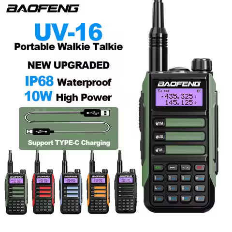 BF-UV16 BAOFENG Portable Walkie Talkie UV-16 Pro Mate 10W IP68 Waterproof Two Way Radios UV16 Plus H
