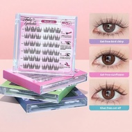 Bqi Glue Free False Eyelash Sunflower Curled Segmented Lashes Volume Eyelashes