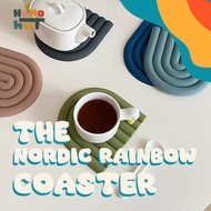 🇸🇬 Nordic Rainbow Coaster | Silicone Silica Gel Coaster | Cup Coaster | Mug Coaster