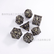 Board Game Dice Dice Dice Dice DND Metal Dungeons & Dragons Polyhedral Hollow Cthulhu Manufacturer N