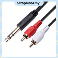 [seraphina1.my] 2 RCA to 1/4 inch 6.35mm Stereo Audio Cable Male to Male 1.5m/4.9ft