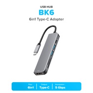 BK6 6in1 HDMI 4K USB 3.0 SD TF PD Fast Charge USB Type-C HUB Adapter
