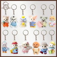 YELGIRL Poodle Doll Keyrings, Cute Forest Family Sylvanian Families Doll Keychain, Funny Animal Toys