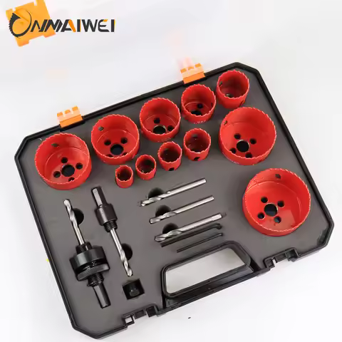 19Pcs Hole Saw Kit 19-68mm M42 Bi-Metal Hole Saw Cutter Drill Bits Set for Drilling wood drill on tu