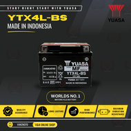 Yuasa YTX4L-BS (YTZ4V, MF4L-B, GTZ5S, XLTZ4) Motorcycle Battery (INDONESIA) best for Yamaha Mio i125/Fazzio/Soul i125/Gear/Gravis, Honda Wave/XRM125/RS125/CRF125F/Dio/Genio, Suzuki Raider J/ Smash115/ Gixxer150/