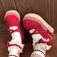 2025 [Strawberry Garden] 41-42 Lolita Thick-Soled Heightened Pastoral Style Lolita Cute lo Shoes