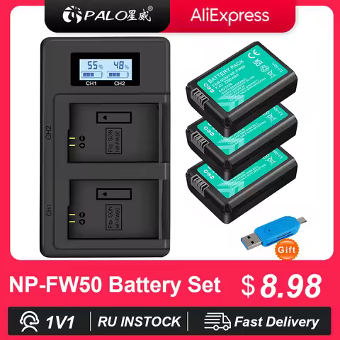 PALO NP-FW50 NP FW50 NPFW50 FW50 Battery for Sony Alpha a6500 a6300 a6000 a5000 a3000 NEX-3 a7R a7 a