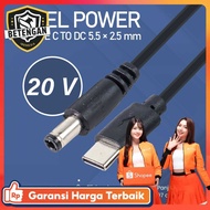 OOTDTY USB Type C to DC Power Cable 5.5x2.5mm CCTV Router Charger 97cm - PA12M