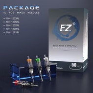 EZ Tattoo Cartridge Needles Assorted - 50Pcs #12 Mixed (3RL 5RL 7RL 9RL 11RL) Standard Round Liner T
