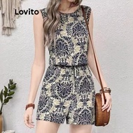 Lovito Casual Jumpsuit Paisley Pattern Jumpsuit for Women LNM69292