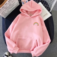 Lelaki Sweatshirt Wanita Gaya Korea Rainbow Corak Harajuku Angin Malas Pelik Jaket Nipis Jaket Hoodie Punk Hoodies