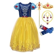 ZZOOI Snow White Princess Girls Dress Kids Cosplay Costume For Halloween Party Drama Prom Christmas 