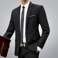 Jas Hitam Pria untuk wisuda perpisahan nikah kondangan blazer kerja bahan valencia twist terbaru