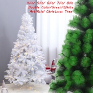 (WY) 4Ft/ 5Ft/ 6Ft/ 7Ft/ 8Ft Pine Needle Double Color/Green/White Artificial Christmas Tree Xmas Trees