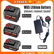 2988VF/1688VF/588VF WKS Lithium Battery Drill Battery/Electric Tool/Cordless Drill /Wrench Replaceme