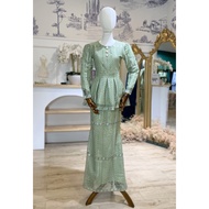 Sofea Peplum Lace Kurung in Sage Green