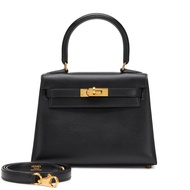 Hermès Vintage Black Box Calf Mini Kelly 20 Gold Hardware, 1990