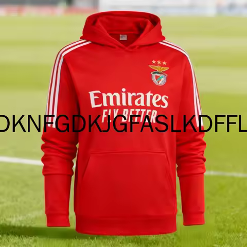 Benfica's latest men's home jersey: 2025 comfortable training oversized outdoor sports long sleeved 