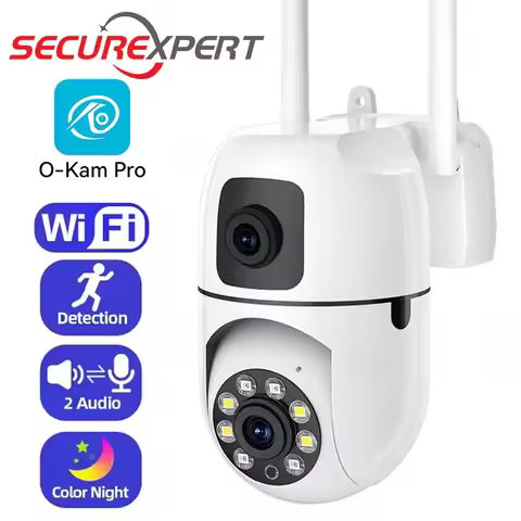 4K 8MP Wifi Camera PTZ Outdoor Human Detection Dual Screen 5X Zoom CCTV Security IP Camera Audio Ema