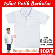 Short Sleeves White Tshirts With Collar T-SHIRT Putih Berkolar Lengan Pendek tshirt putih sekolah sukan　学校运动有领短袖白衣体恤