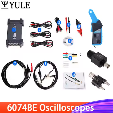 6074BE 6204BE 6254BE Digital Storage Oscilloscope PC USB Portable 4 Channels 70MHz Bandwidths WIN10 
