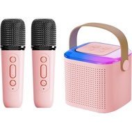 SPEAKER Y1 2MIC Portable Karaoke Machine Family KTV Wireless LED Wireless Microphone Speaker