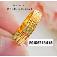 ORIGINAL ZHULIAN Cincin Belah Rotan saduran emas 999 RG5067