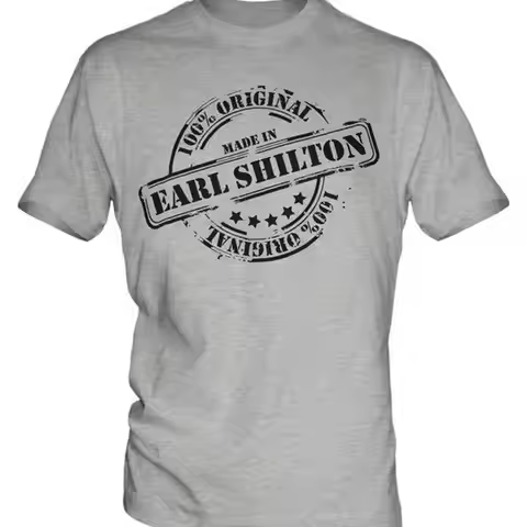MADE IN EARL SHILTON MENS T-SHIRT GIFT CHRISTMAS BIRTHDAY 18TH 30TH 40TH 50TH