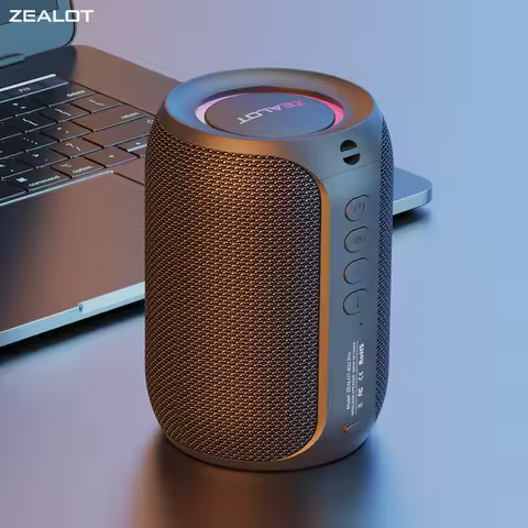Zealot-S32PRO Powerful Bluetooth Speaker, Bass Wireless, LED Light, Outdoor Speakers, Subwoofer, Wat