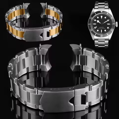 20mm 22mm Solid metal Stainless Steel Rivet Bracelet For TUDOR Black Bay M79363N Watch Band Men's Wa