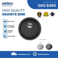DEKKSON Granite Kitchen Sink Sink Dapur Anti Gores & Tahan Panas GKS 8460   Grey