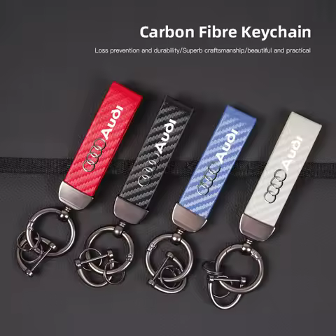 Car Tire Valve/ Carbon Fiber Leather Car Keychain Keyring Accessories For Audi Sline A1 A3 A4 A5 A6 