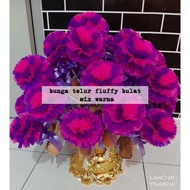 Bunga telur kembang bunga fluffy bulat mix 2warna rm2/pcs * Bunga Pahar Pelamin Terkini * Bunga telur gebu dwitone *y